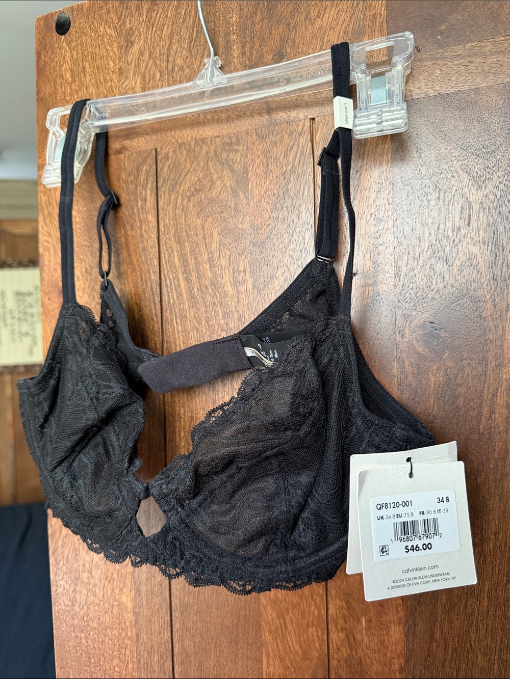 Calvin Klein Black Lace Unlined Underwire Bra